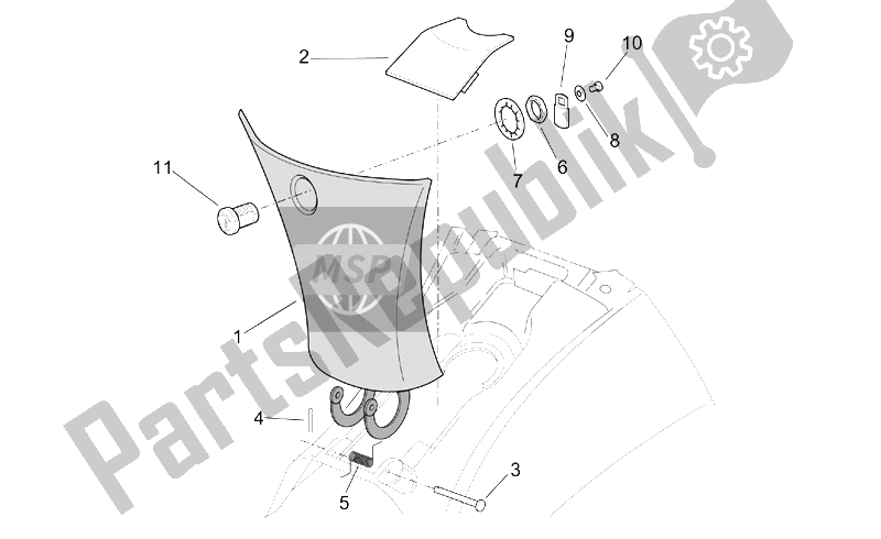 All parts for the Central Body - Tunnel of the Aprilia Leonardo 250 ST ENG Yamaha 2001