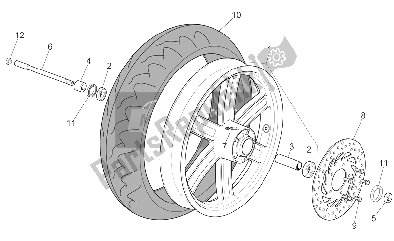 Todas las partes para Rueda Delantera de Aprilia Sport City 125 200 250 E3 2006