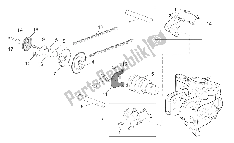 Toutes les pièces pour le Commande De Soupape du Aprilia Atlantic 400 500 Sprint 2005