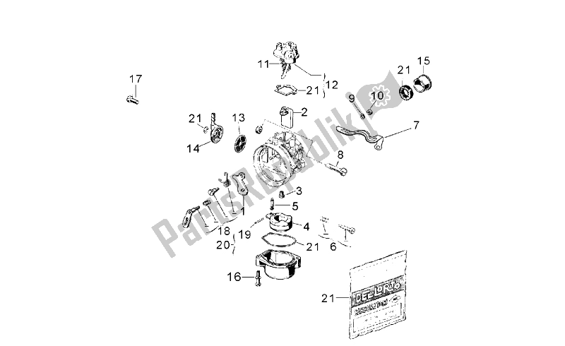 Tutte le parti per il Carburatore Ii del Aprilia RX 50 1995