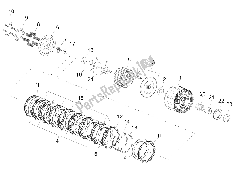 All parts for the Kupplung of the Aprilia RSV4 RR 1000 2015