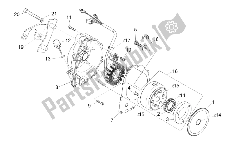 All parts for the Ignition Unit of the Aprilia Scarabeo 125 150 200 ENG Rotax 1999