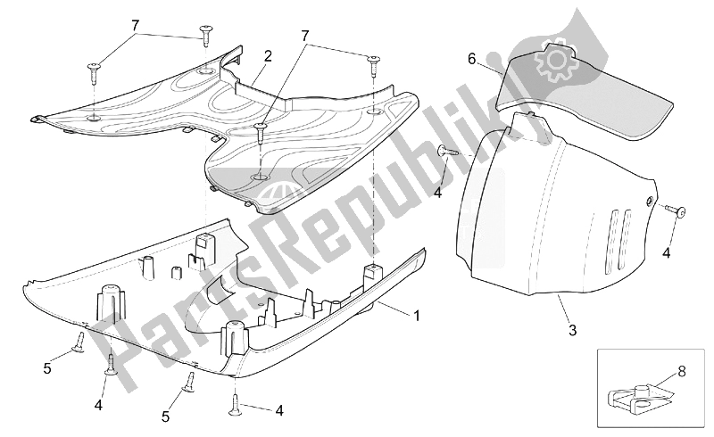 All parts for the Central Body Ii of the Aprilia Scarabeo 50 Ditech 2001