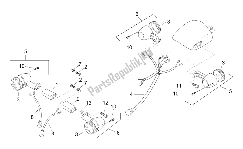 All parts for the Turn Indicators of the Aprilia Scarabeo 50 2T ENG Minarelli 1999