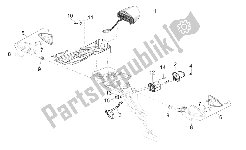 All parts for the Rear Lights of the Aprilia RXV SXV 450 550 2008