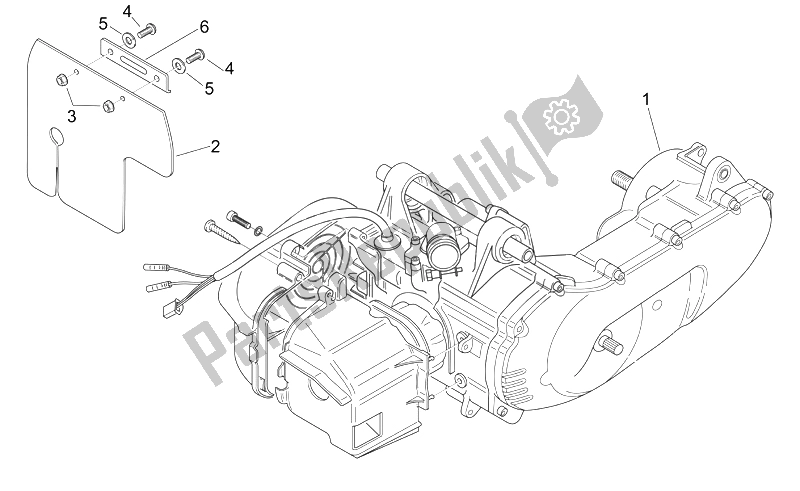 Tutte le parti per il Motore del Aprilia Scarabeo 50 2T E2 ENG Piaggio 2007