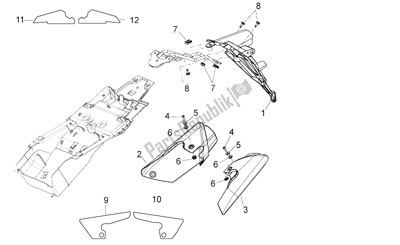 All parts for the Rear Body Iii of the Aprilia Shiver 750 PA 2015