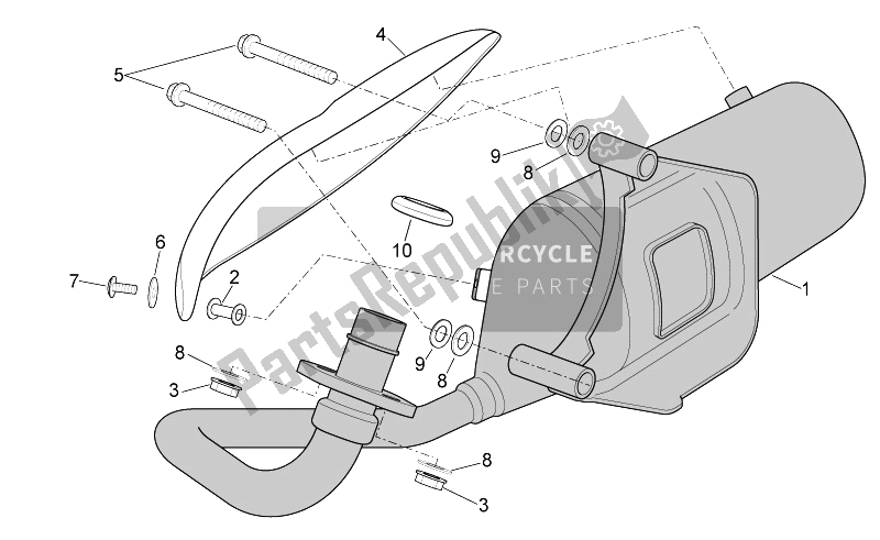 Alle onderdelen voor de Uitlaat van de Aprilia Scarabeo 100 4T E3 2014