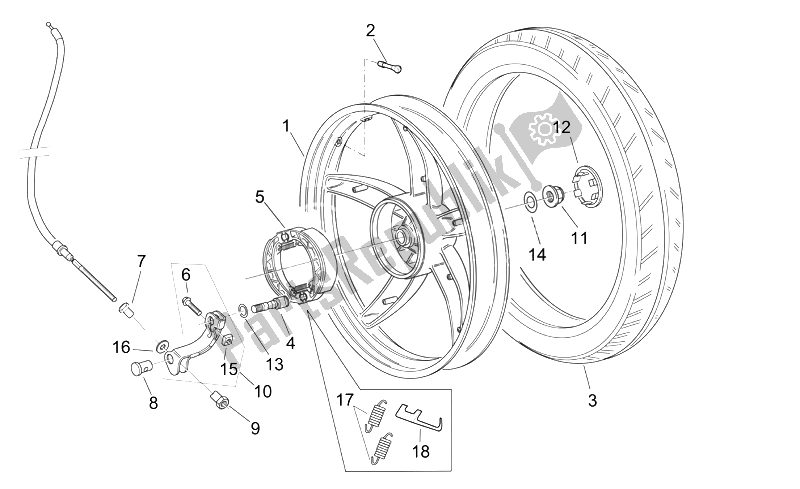 Toutes les pièces pour le Roue Arrière - Frein à Disque du Aprilia Scarabeo 50 2T E2 NET 2009