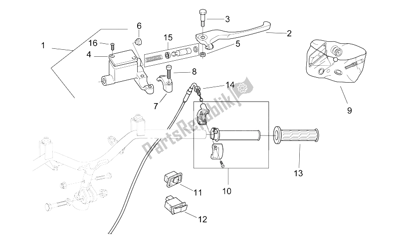 All parts for the Controls Ii of the Aprilia SR 50 AIR WWW 1997