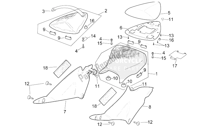 Todas las partes para Ensillar de Aprilia RSV Mille 1000 1998