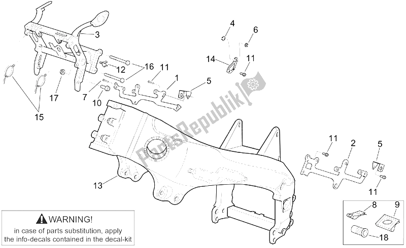 Todas as partes de Quadro Ii do Aprilia RSV Mille 1000 2001