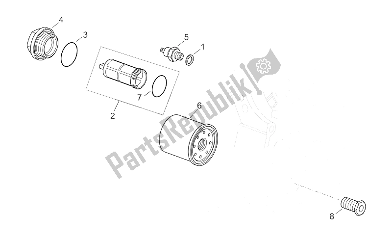 Tutte le parti per il Filtro Dell'olio del Aprilia Scarabeo 125 200 E3 ENG Piaggio 2006