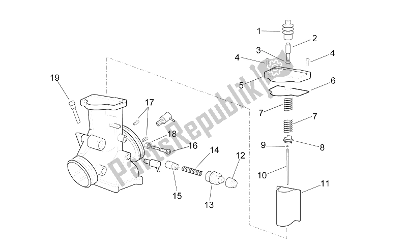 All parts for the Carburettor Ii of the Aprilia RS 250 1998
