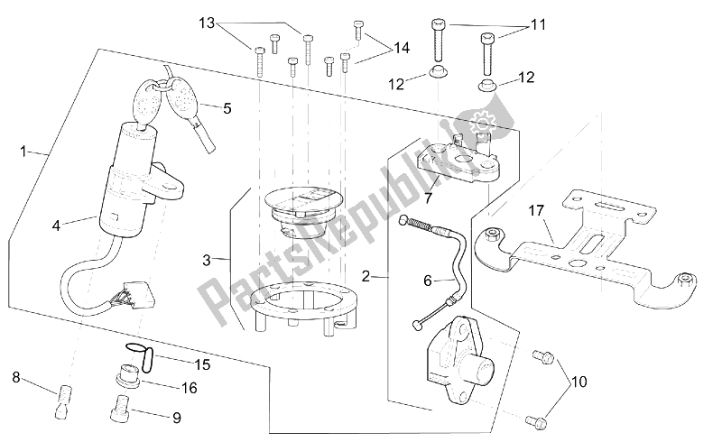 Toutes les pièces pour le Kit De Matériel De Verrouillage du Aprilia RSV Mille 1000 2001