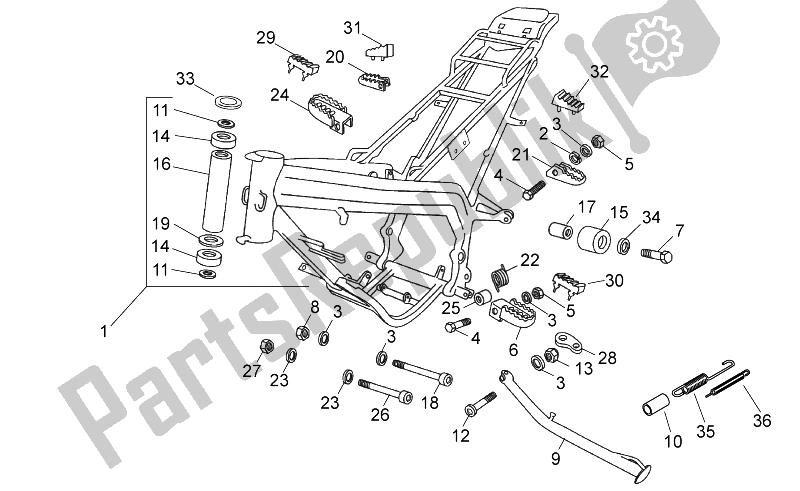 All parts for the Frame of the Aprilia RX SX 50 2011