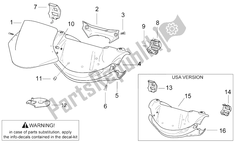 Tutte le parti per il Corpo Anteriore I del Aprilia SR 50 H2O 1997