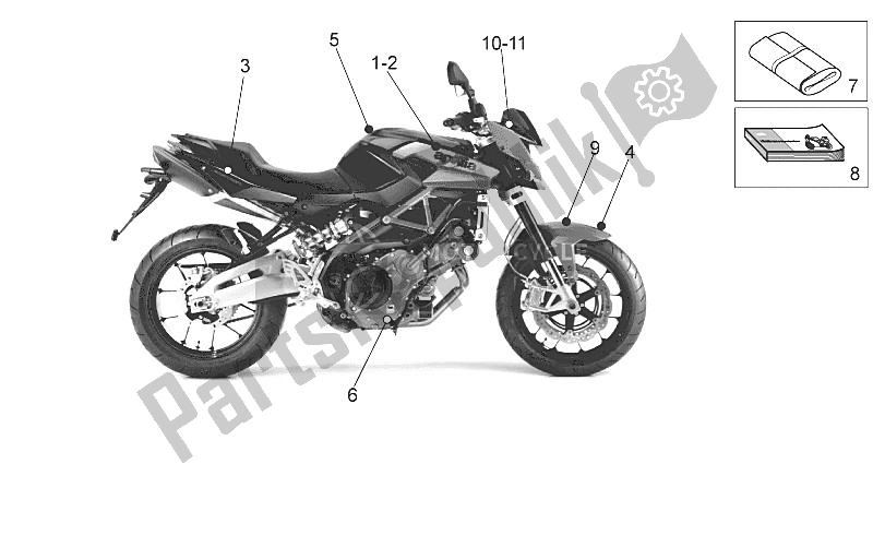 Alle Teile für das Platten Set-decal-op. Handbooks des Aprilia Shiver 750 USA 2015