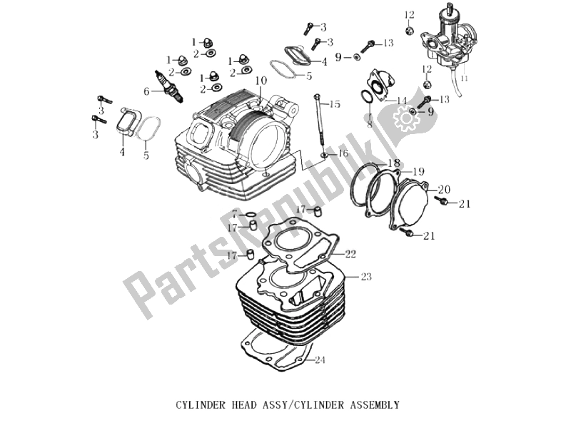 Todas las partes para Conjunto De Culata / Conjunto De Cilindro de Aprilia ETX 150 2014