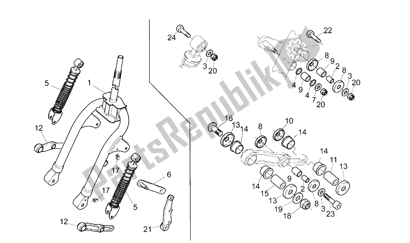 Tutte le parti per il Forcella Anteriore del Aprilia Amico LX Sport CAT 50 1992