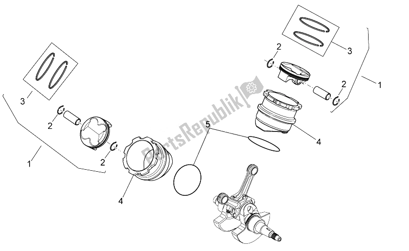 All parts for the Cylinder With Piston of the Aprilia MXV 450 Cross 2008