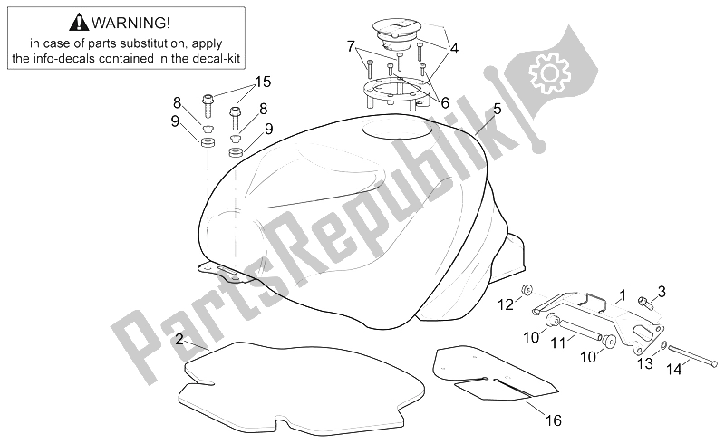 Tutte le parti per il Serbatoio Di Carburante del Aprilia RSV Mille 1000 1998