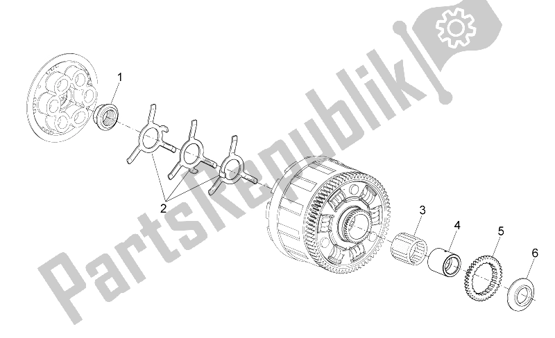 All parts for the Embrague I of the Aprilia Tuono V4 1100 RR USA CND 2016