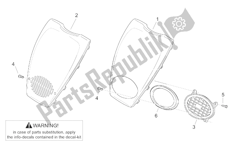 Alle onderdelen voor de Voorkant Behuizing Iii - Voorkant van de Aprilia Scarabeo 50 2T ENG Minarelli 2000