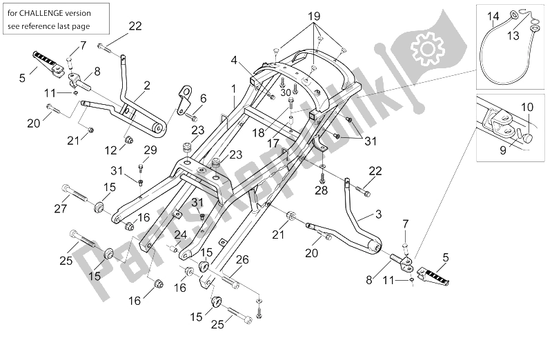 Todas las partes para Soporte De Silla De Montar - Reposapiés Traseros de Aprilia RS 250 1998