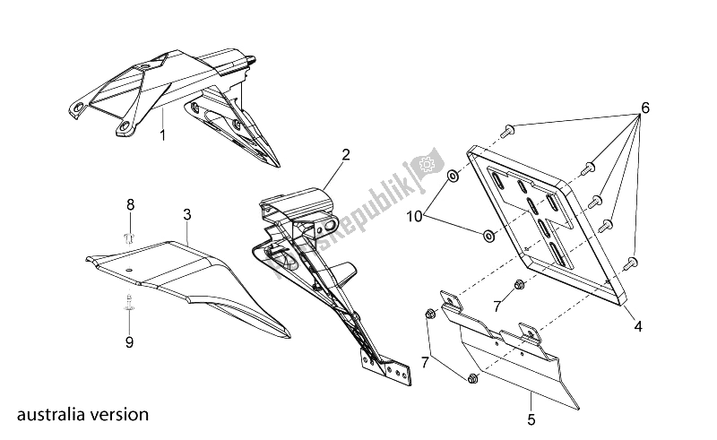 All parts for the Rear Body Iii of the Aprilia Tuono 1000 V4 R Aprc ABS 2014