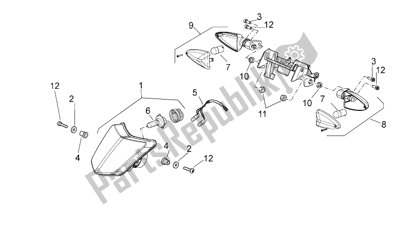 Alle Teile für das Frontscheinwerfer des Aprilia SXV 450 550 2009