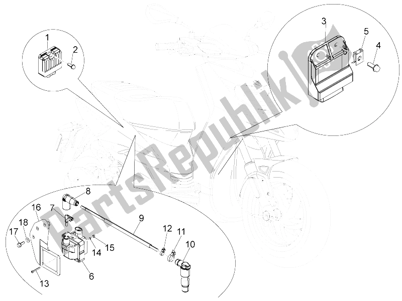 All parts for the Voltage Regulators - Electronic Control Units (ecu) - H. T. Coil of the Aprilia SR Motard 50 4T 4V 2013