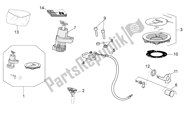 Tutte le parti per il Kit Di Blocco Hardware del Aprilia RSV4 Aprc Factory STD SE 1000 2011