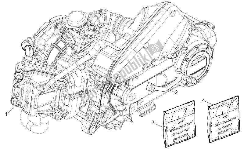 Todas as partes de Motor do Aprilia Scarabeo 50 4T 4V NET 2009