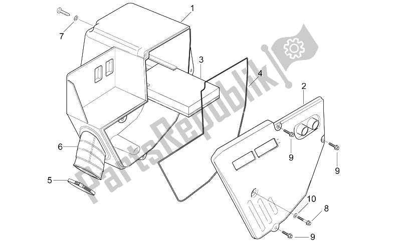 Todas las partes para Caja De Aire de Aprilia RX 50 1995