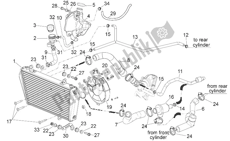 Toutes les pièces pour le Système De Refroidissement du Aprilia Shiver 750 EU 2010