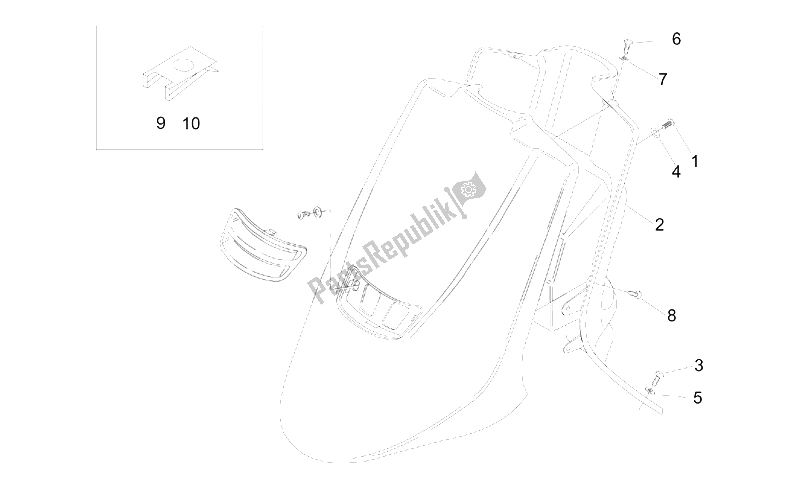 Todas las partes para Cuerpo Frontal Iv de Aprilia Amico 50 1996