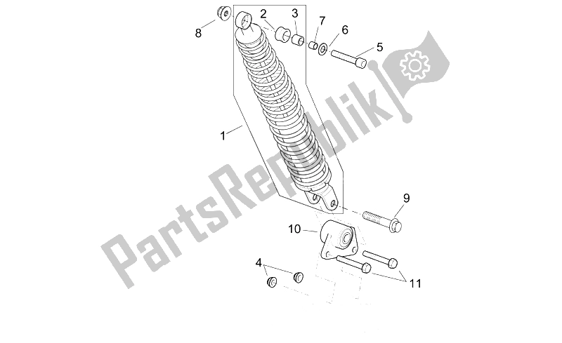 Toutes les pièces pour le Cadre (2) du Aprilia Scarabeo 125 250 E2 ENG Piaggio 2004