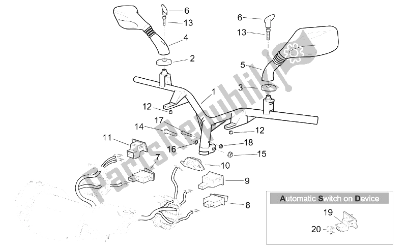 All parts for the Handlebar - Controls of the Aprilia SR 125 150 1999