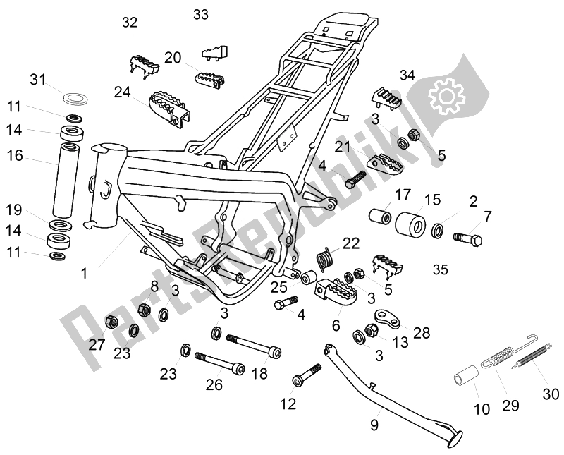 Alle onderdelen voor de Kader van de Aprilia SX 50 2014