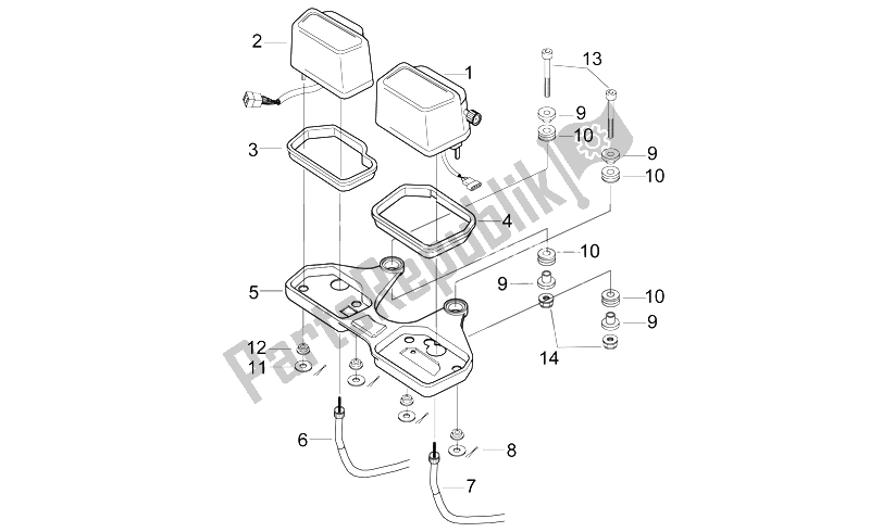 Alle onderdelen voor de Dashboard van de Aprilia MX 50 2002