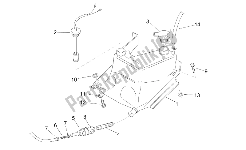 Tutte le parti per il Serbatoio Dell'olio del Aprilia RS 125 Tuono 2003