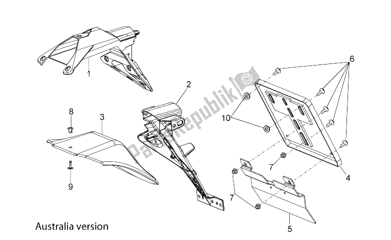 All parts for the Rear Body Iii of the Aprilia Tuono V4 1100 RR 2015