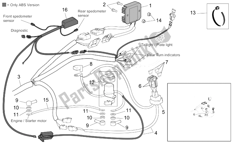 Toutes les pièces pour le Système électrique Ii du Aprilia ETV 1000 Capo Nord 2004