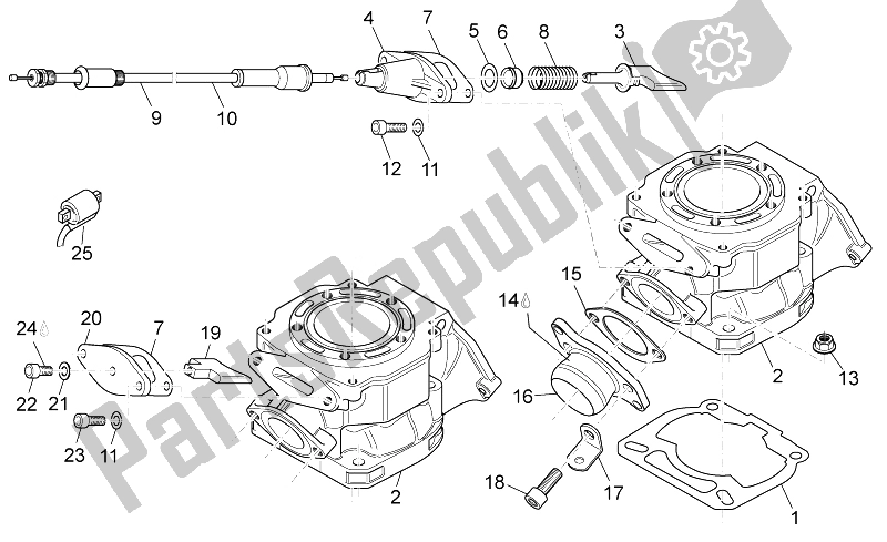 Tutte le parti per il Cilindro - Valvola Di Scarico del Aprilia RX SX 125 2008