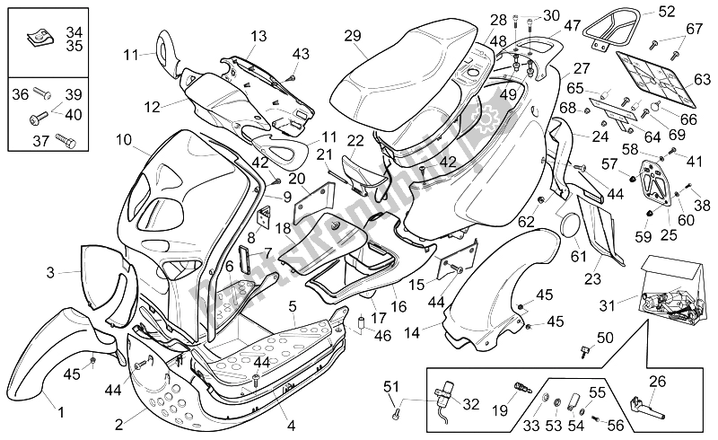 Todas las partes para Cuerpo de Aprilia Rally 50 AIR 1995