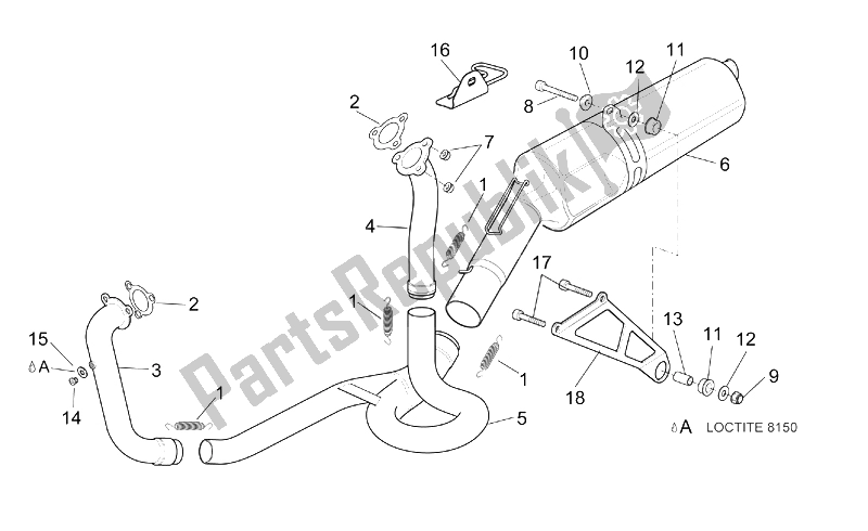 Todas as partes de Tubo De Escape do Aprilia RSV Mille 1000 2003