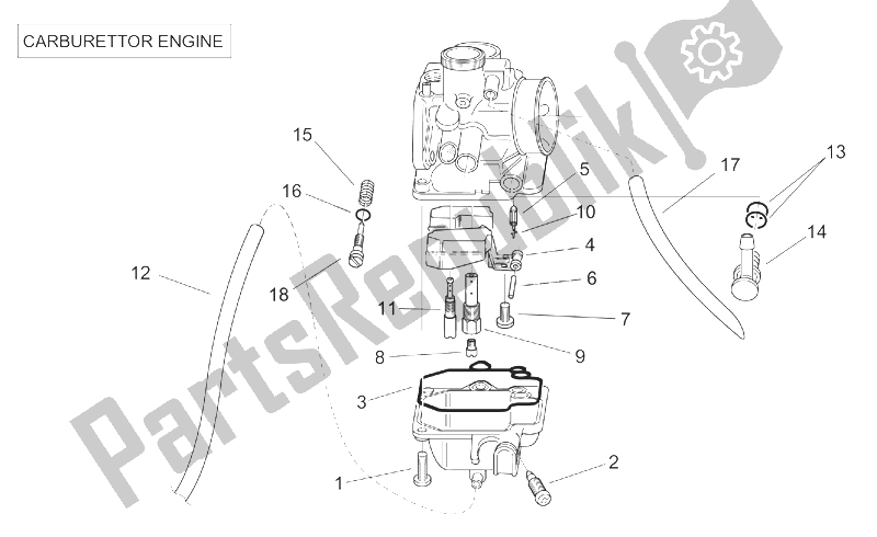 All parts for the Carburettor Ii of the Aprilia SR 50 H2O Ditech Carb 2000