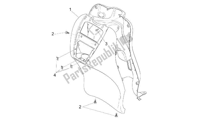 Toutes les pièces pour le Corps Avant Iv - Carénage Avant du Aprilia Scarabeo 100 2T ENG Yamaha 2000