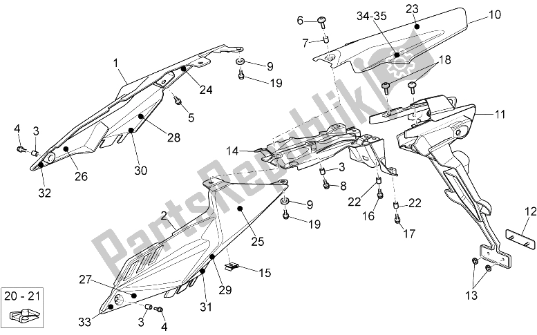 Todas las partes para Cuerpo Trasero de Aprilia RXV SXV 450 550 Pikes Peak 2009